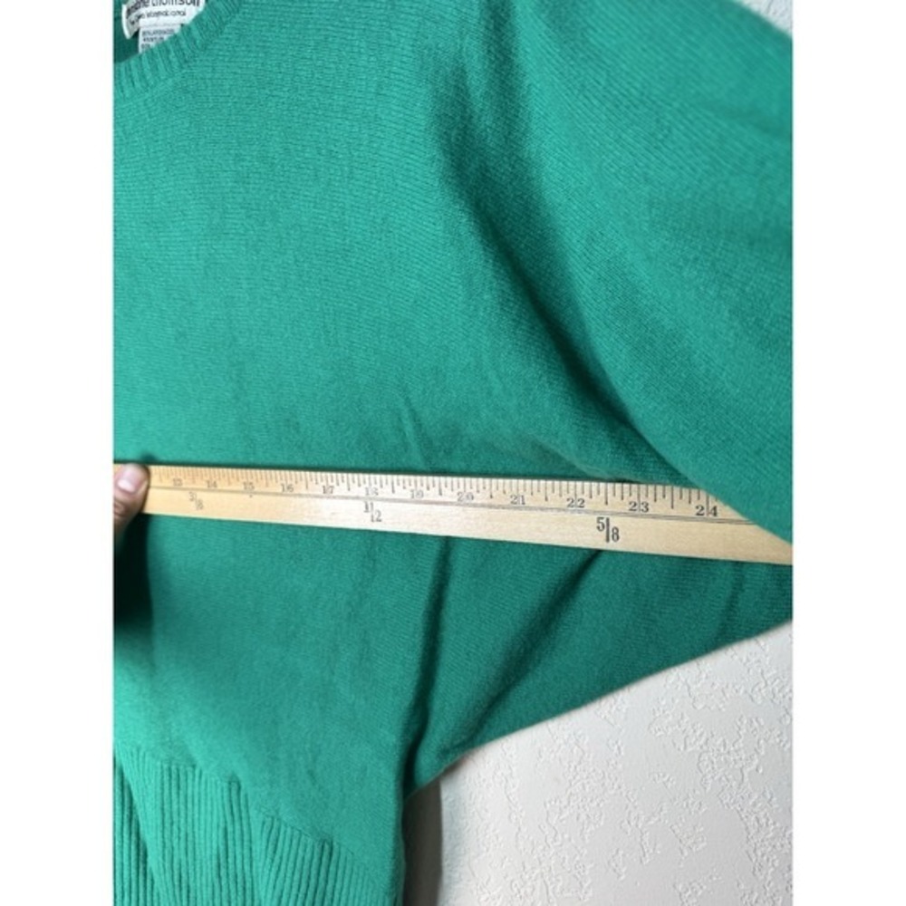 Christine Thomson Women's Green LambsWool Sweater Small Hong Kong Vintage‎ Knit - Picture 3 of 6